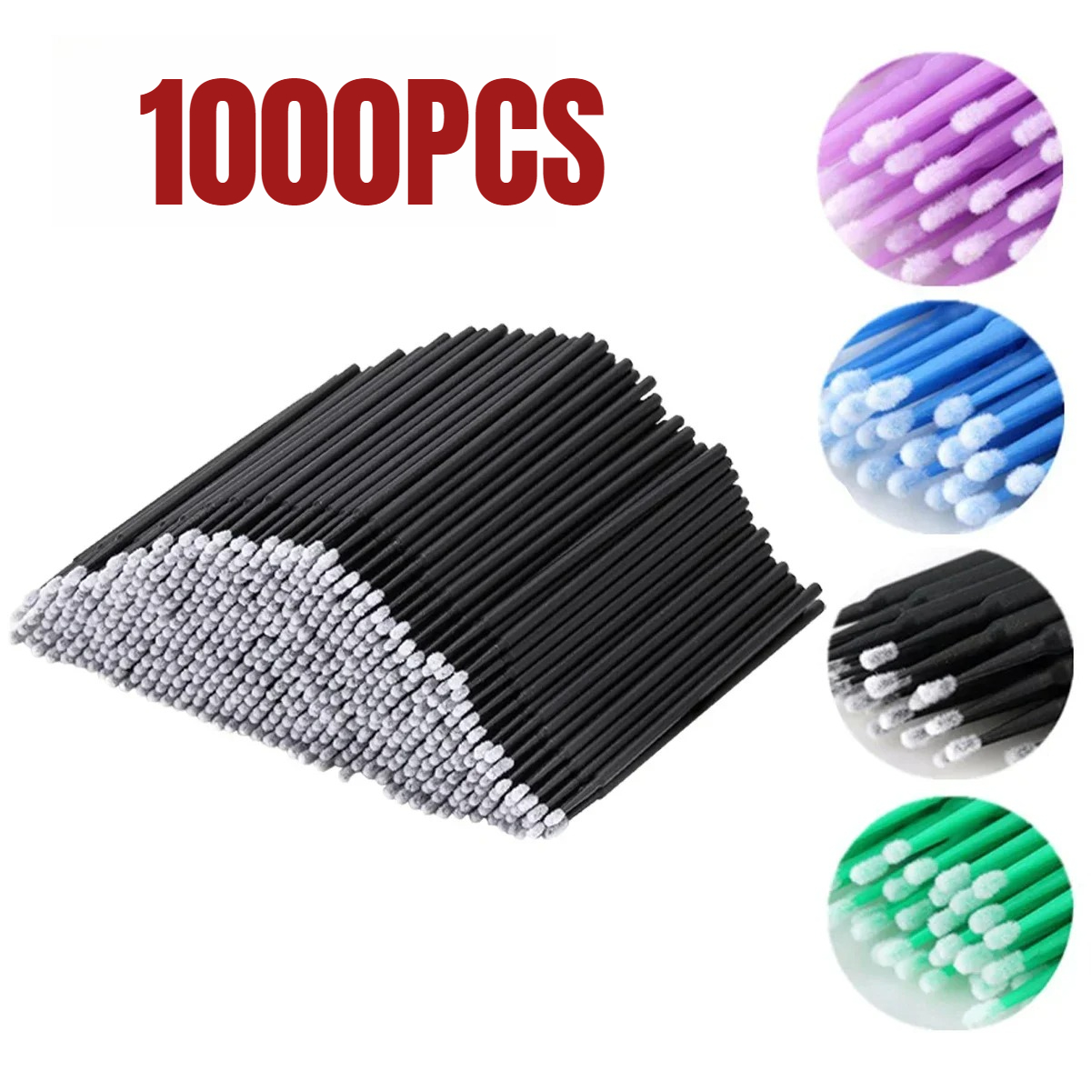 Beauty For You Makeup - 1000/500PCS 속눈썹 청소 브러시 ​​매우 다채로운