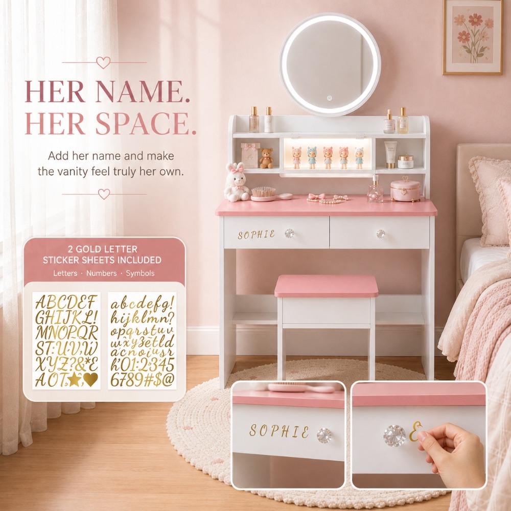Beauty Makeup Vanity Set - 그녀를 위한 완벽한 선물, LED 거울이