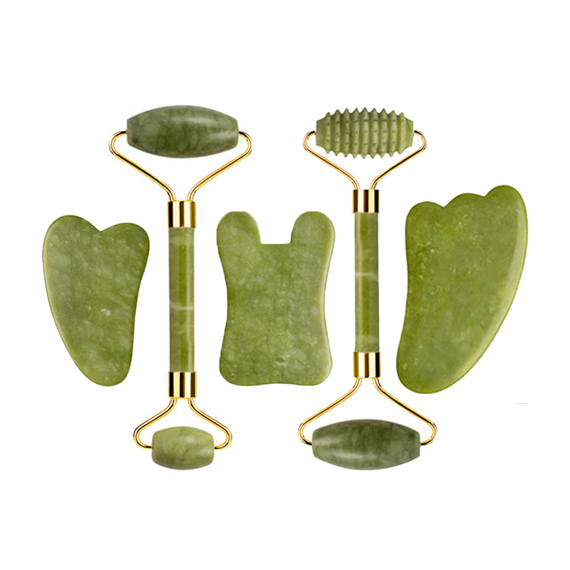Jade Roller Gua Sha - 천연 옥 롤러 Gua Sha 마사지