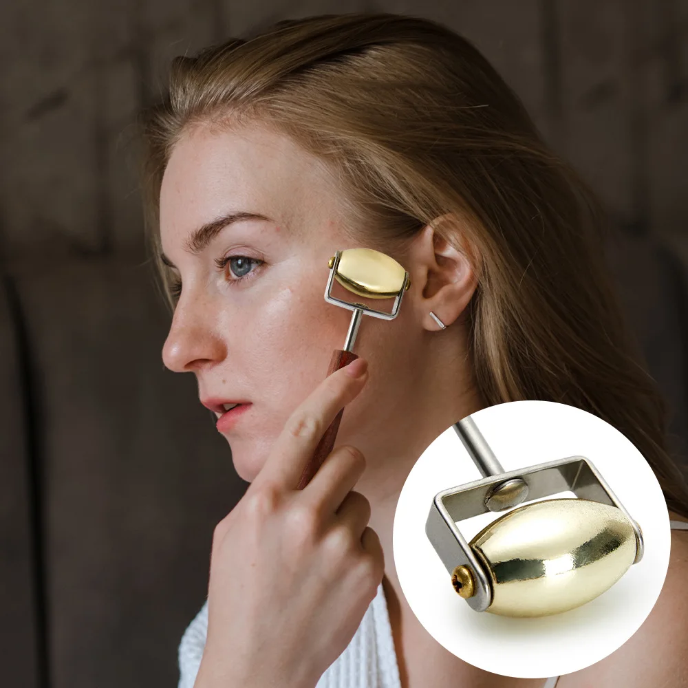 Jade Roller Gua Sha - 스테인리스 스틸 뾰족 롤러 이중 헤드
