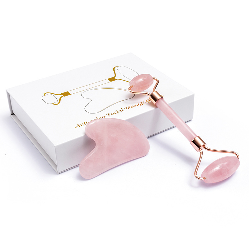천연 로즈 쿼츠 옥 롤러 Gua 샤 스크레이퍼 세트 페 - Jade Roller Gua Sha 리뷰 및 가격