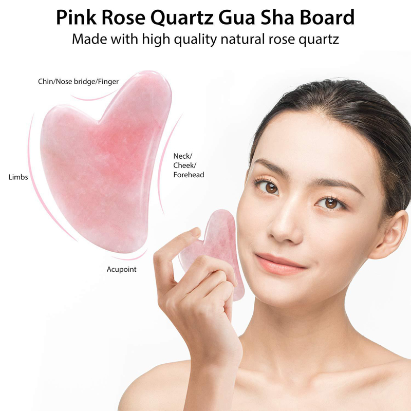 천연 로즈 쿼츠 옥 롤러 Gua 샤 스크레이퍼 세트 페 - Jade Roller Gua Sha 리뷰 및 가격