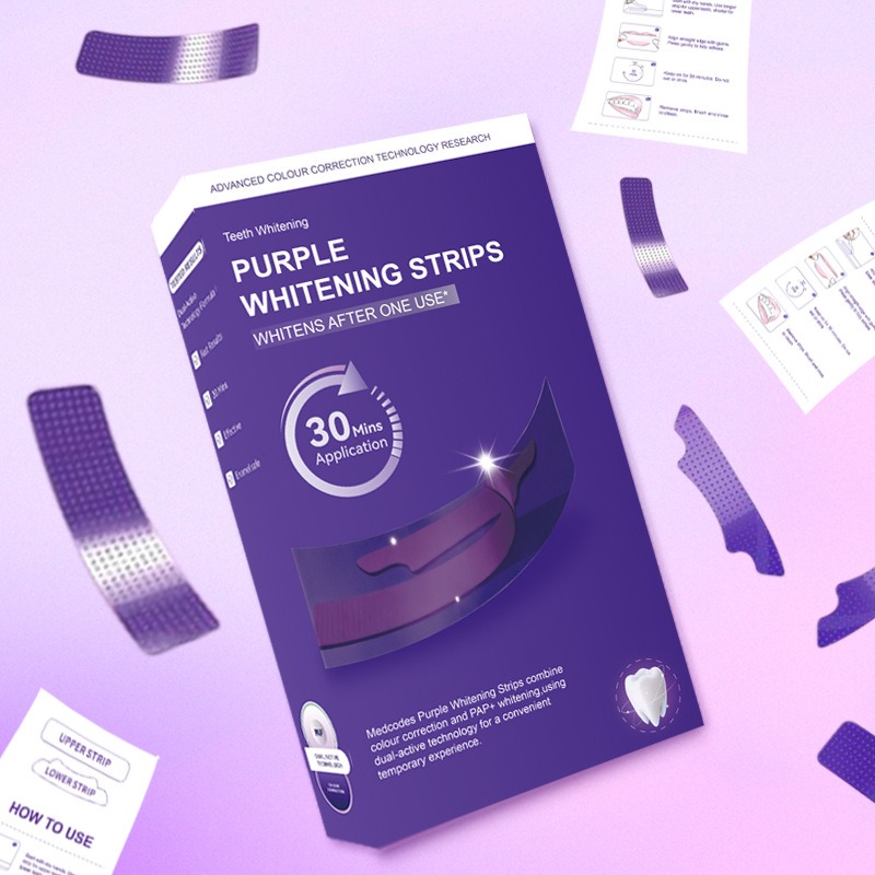 V34 퍼플 글로잉 드라이 치아 스트립 - 치아 미백, - Teeth Whitening Strips 리뷰 및 가격