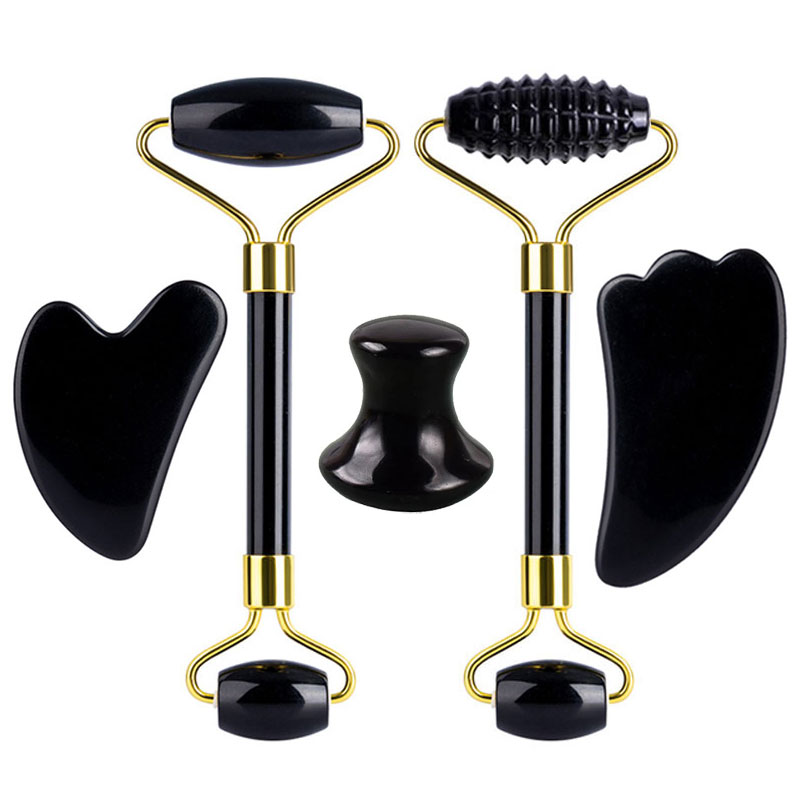 천연 흑요석 페이스 마사지 롤러 구아샤 스크래퍼 세트  - Jade Roller Gua Sha 리뷰 및 가격