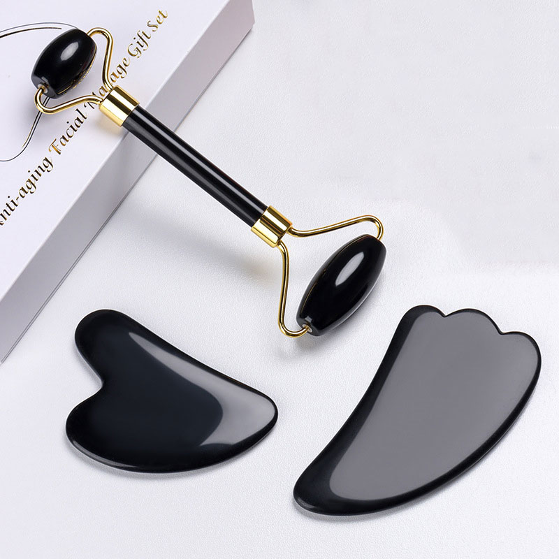 천연 흑요석 페이스 마사지 롤러 구아샤 스크래퍼 세트  - Jade Roller Gua Sha 리뷰 및 가격