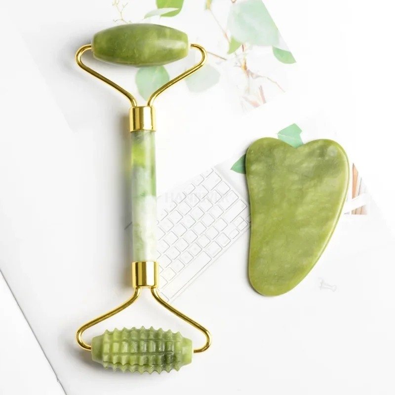 얼굴용 옥 마사지 롤러 세트 구아샤 보드 더블 헤드 옥 - Jade Roller Gua Sha 리뷰 및 가격