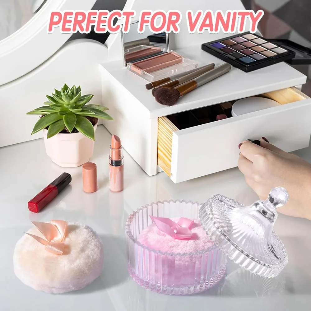 3PCS 메이크업 정리함 세트 벨벳 파우더 퍼프 유리  - Beauty Makeup Tool Collection 리뷰 및 가격
