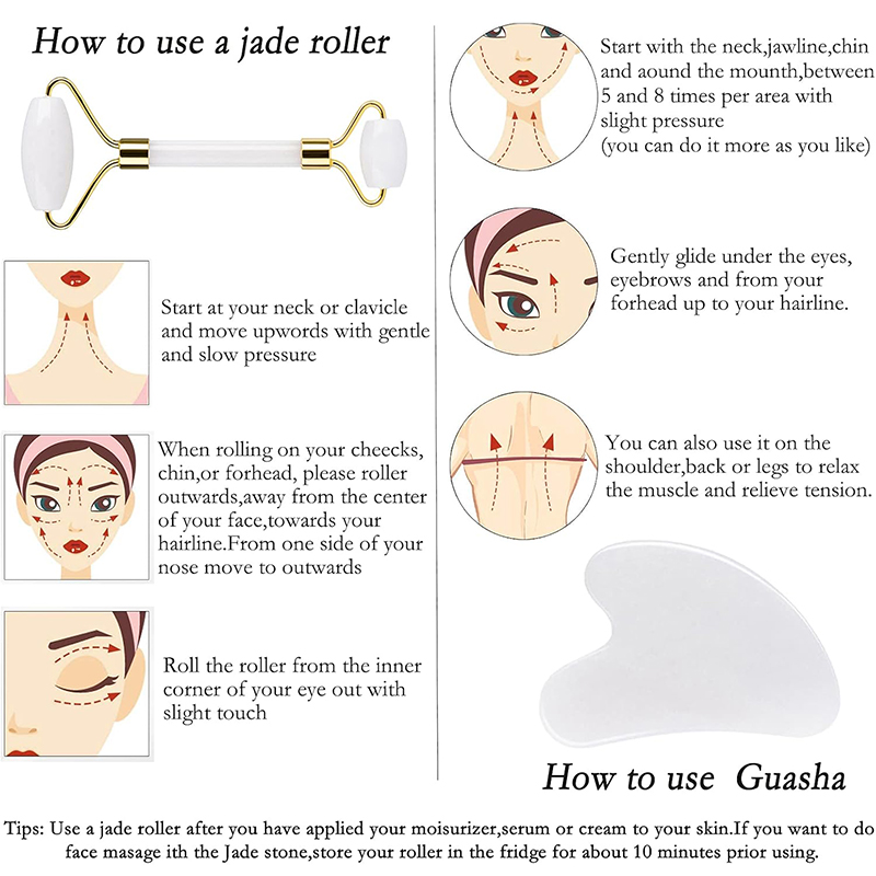 천연 옥 롤러 페이스 괄사 마사지기 페이스 롤러 리프팅 - Jade Roller Gua Sha 리뷰 및 가격