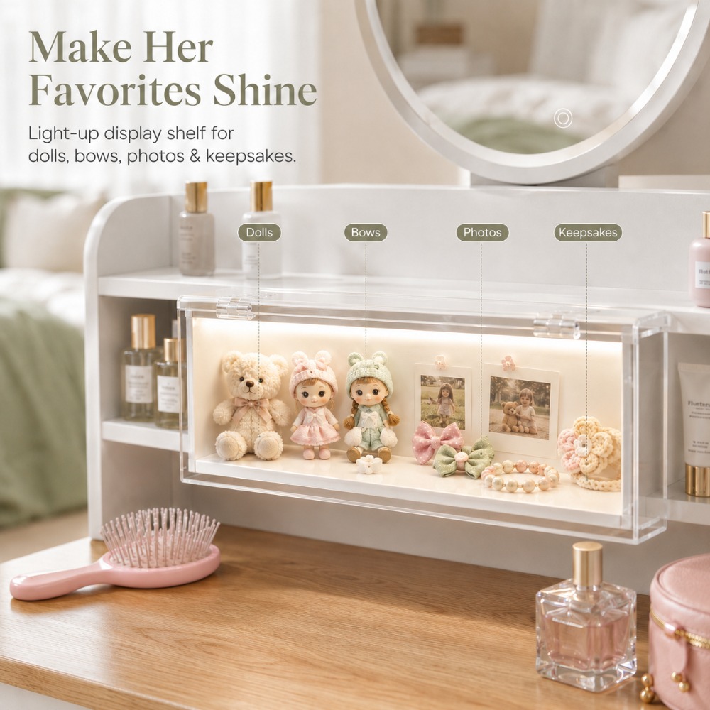 그녀를 위한 완벽한 선물, LED 거울이 있는 원형 나 - Beauty Makeup Vanity Set 리뷰 및 가격