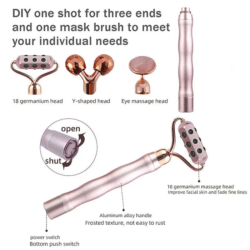 3 in 1 3D 롤러 게르마늄 스톤 뷰티 바 로즈 쿼 - Jade Roller Gua Sha 리뷰 및 가격
