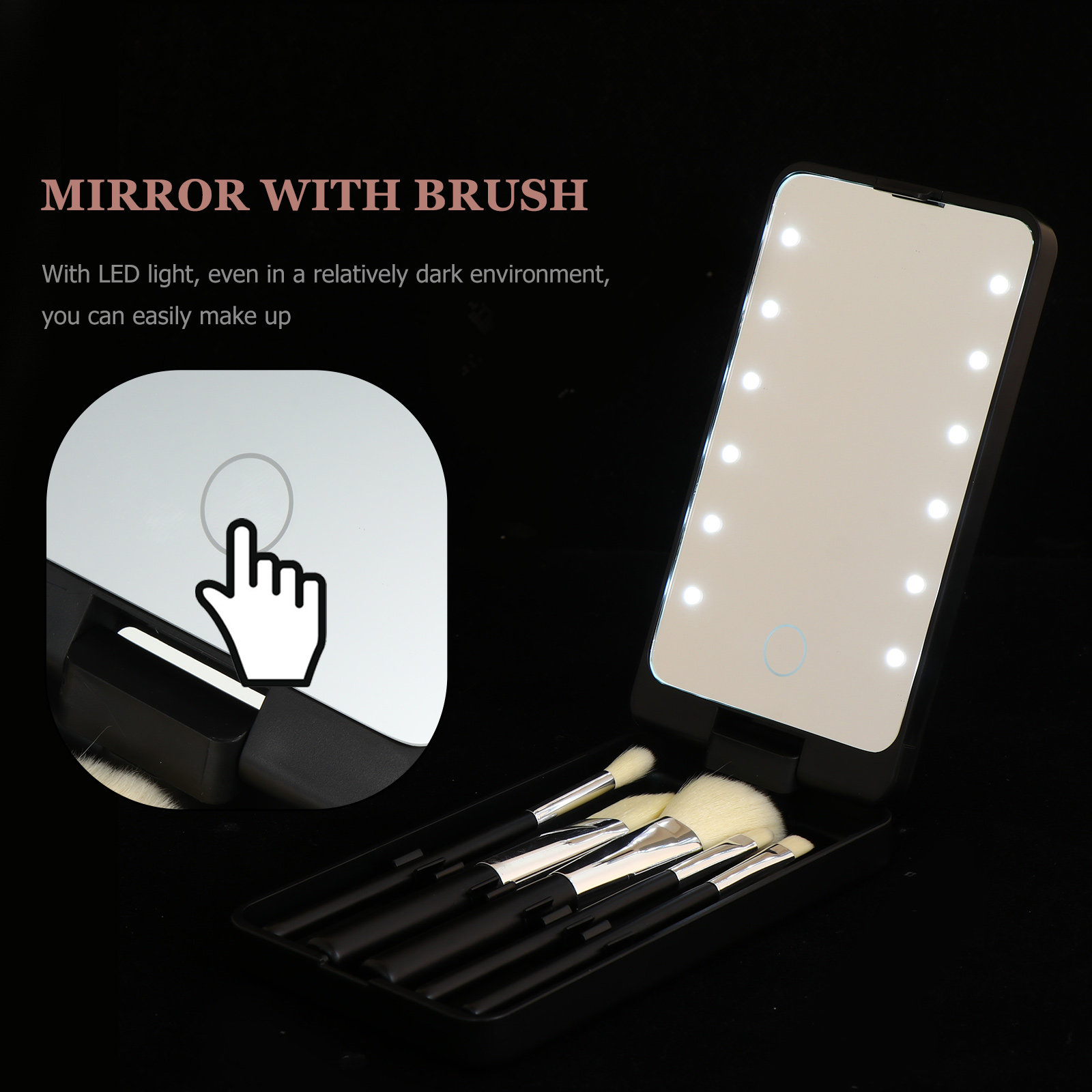 5개 LED 조명 화장 거울 세트, 접이식 회전 여행용 - Beauty Makeup Vanity Set 리뷰 및 가격