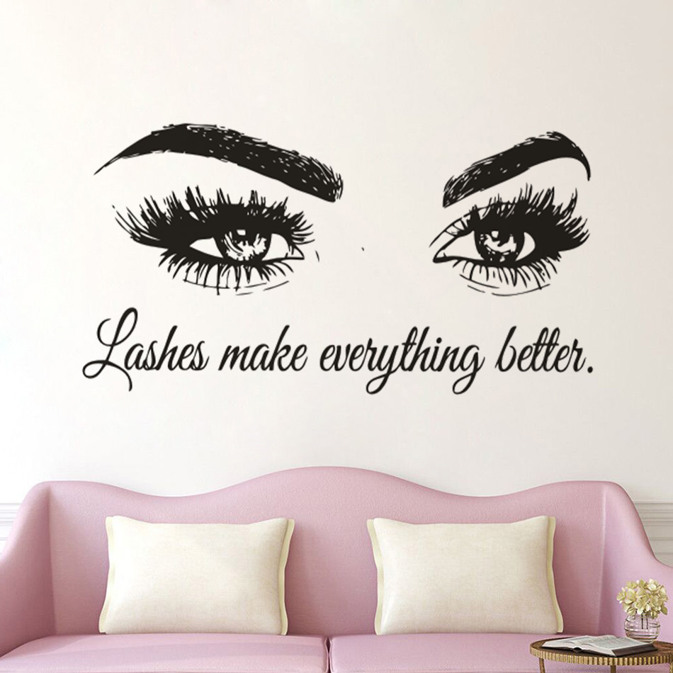 속눈썹 비닐 벽 데칼 뷰티 살롱 견적, 속눈썹 모든 것 - Beauty Of Makeup Quotes 리뷰 및 가격