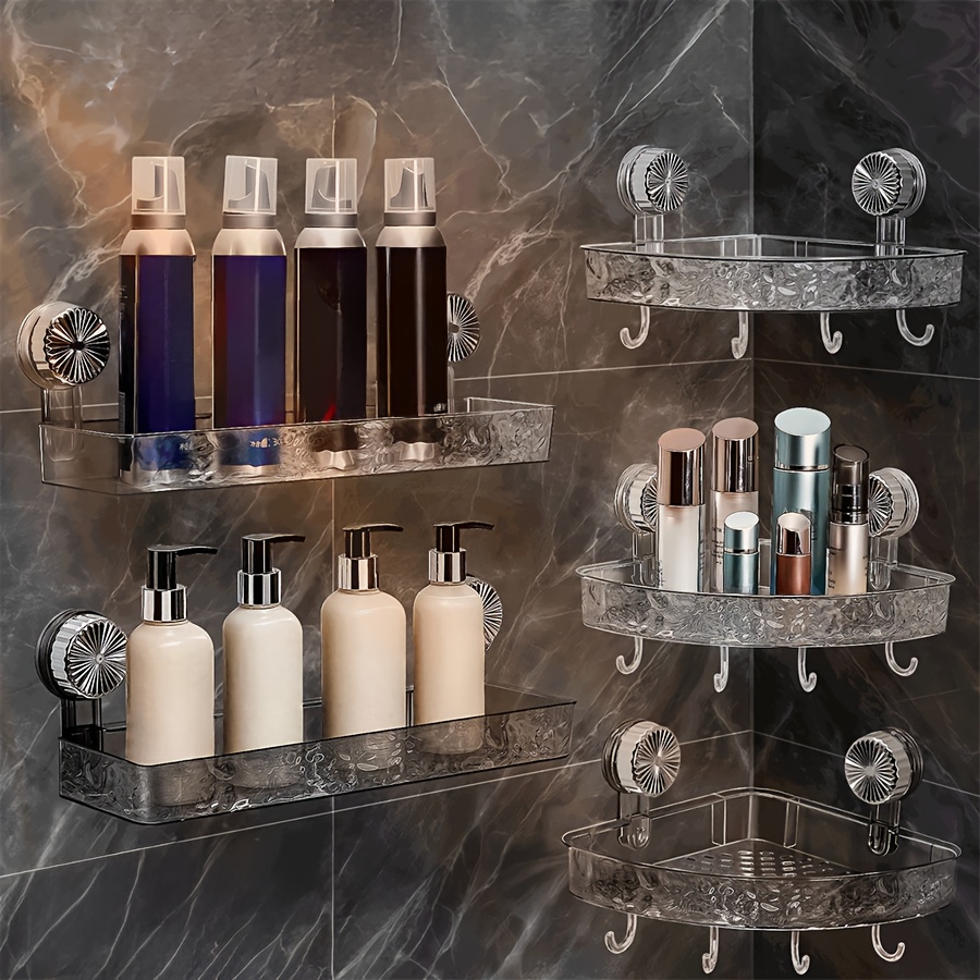 물결무늬 흡착식 벽걸이형 뷰티 수납 랙 2종 세트, 속 - Beauty Makeup Vanity Set 리뷰 및 가격